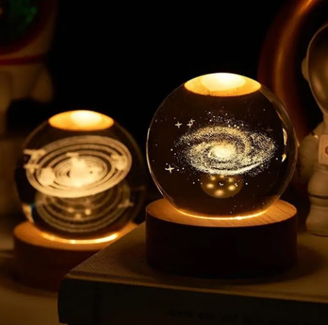 Lampara Esfera De Cristal 3D
